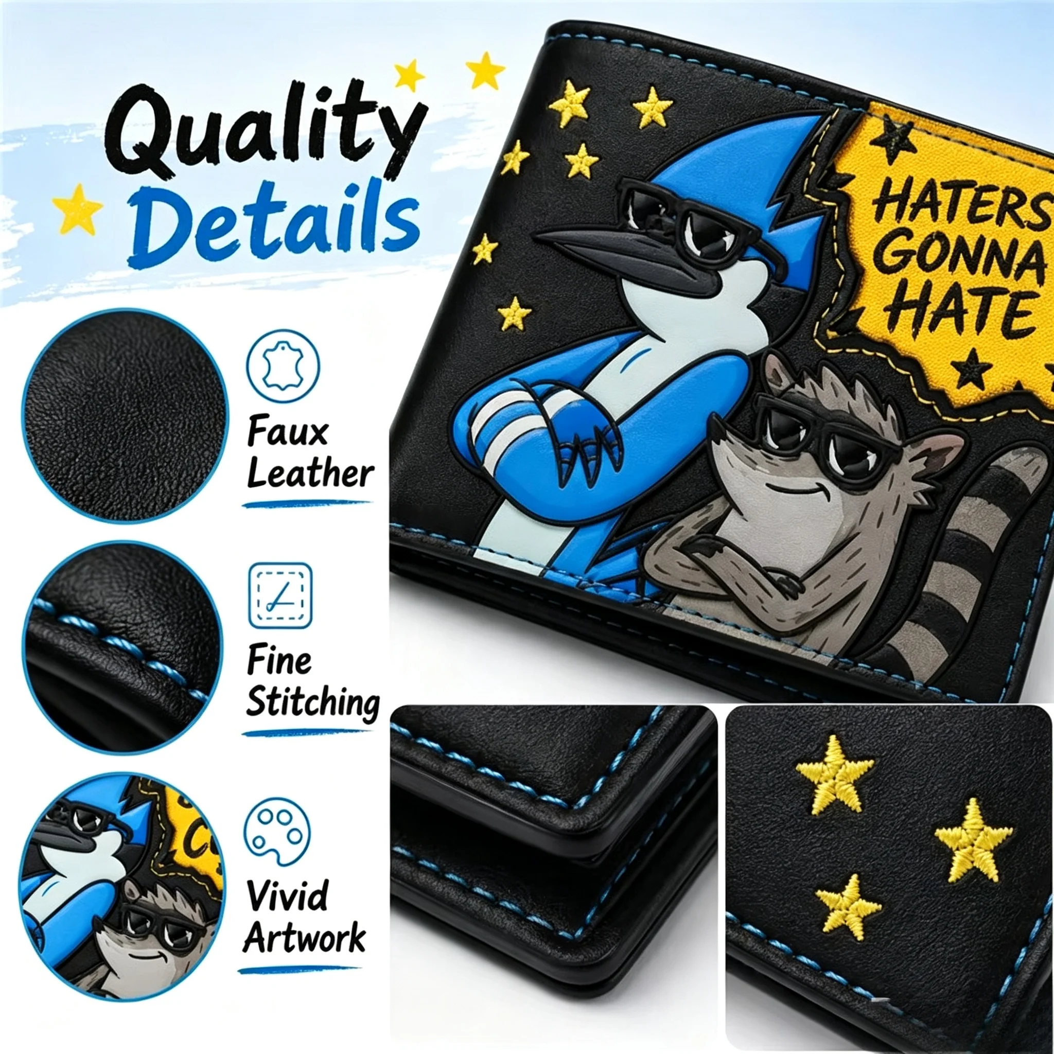 Men's Premium PU Leather Bifold Wallet - Elegant Card Holder and Money Organizer