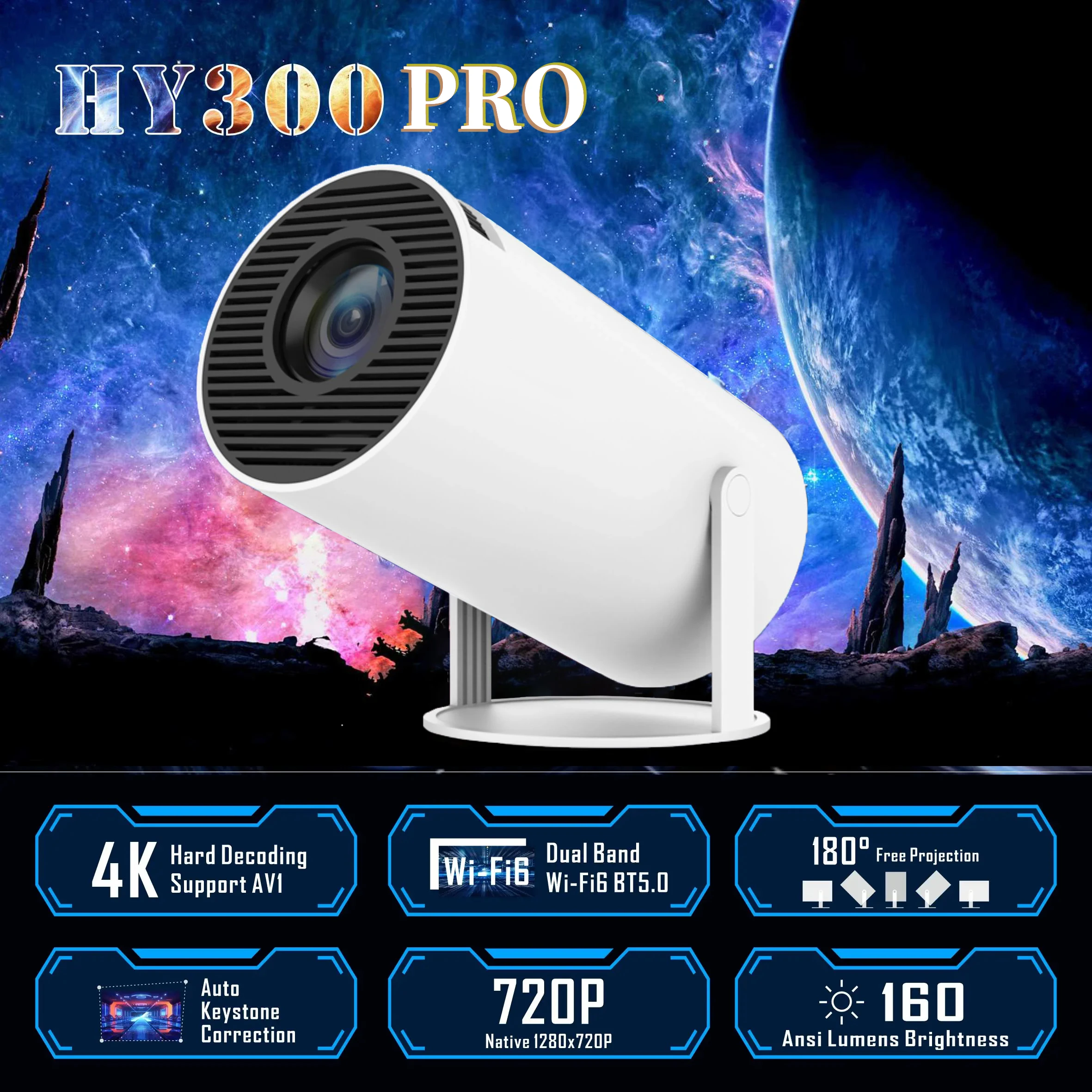

HY300 Pro MINI Projectors WIFI Portable TV Home Theater Cinema HDMI-Compatible HD Support Android 1080P For Samsung Freestyle