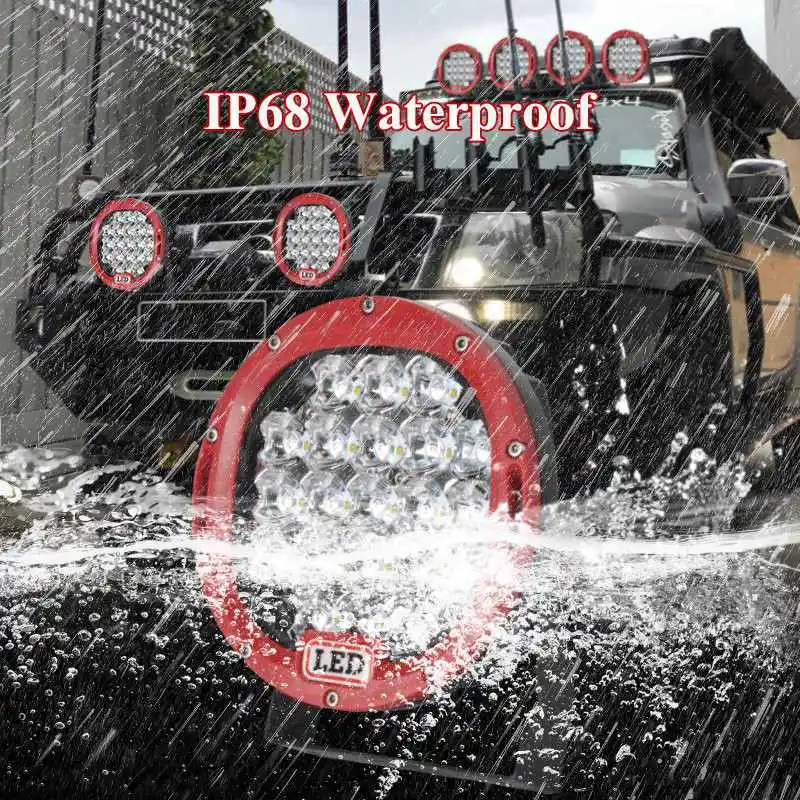 PICAA 1 stuk Ronde Led Werklamp, 4 inch 42W Led Schijnwerper
