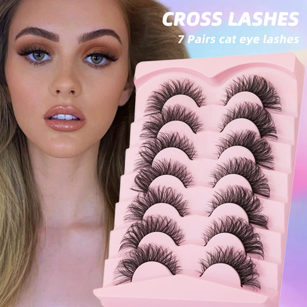 CateyeLashesFalseMinkEyelashesLongLastingFluffyCrossedLashes