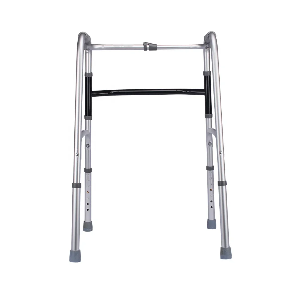 Deluxe One Button Folding Walker Adult Compact Elderly Handicap Medical Walking Aid Two-Button Medical Walkers Without Wheels 4