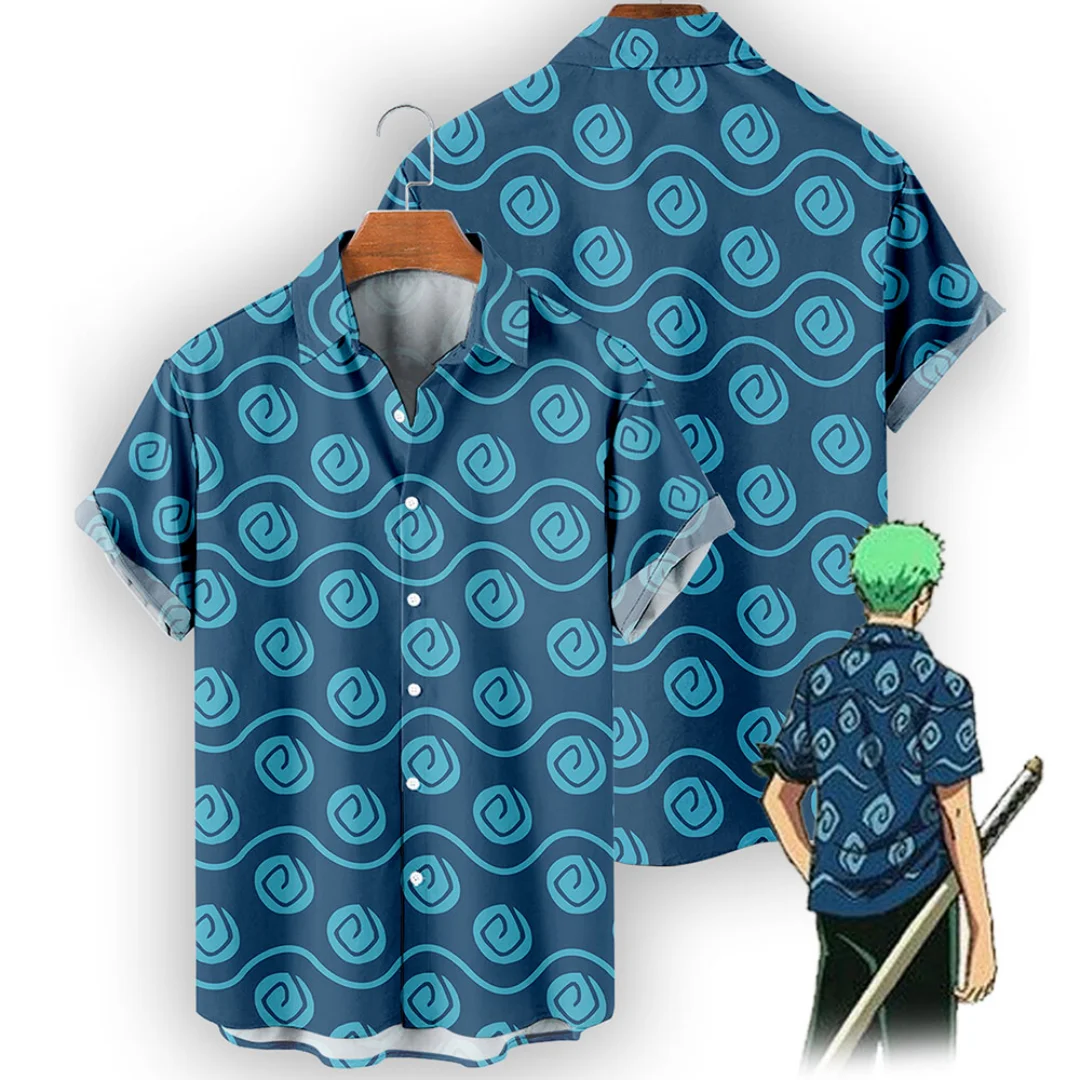 2026 One Piece Zoro Arlong Hawaii-Hemd Sommer Freizeit Schnelltrocknend Herren T-Shirt Kinderkleidung Tee Y2k Damen