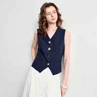 TOYOUTH Gilet court amincissant pour femme, style Old Money, en Lyocell et Lin, Nouvelle collection Été 2026, Hauts pull-over 2