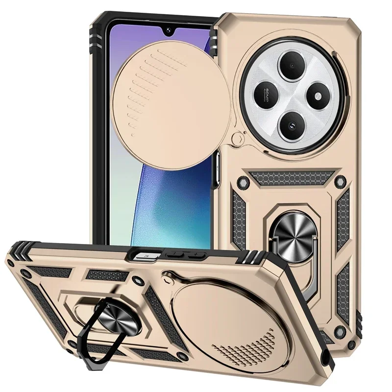 Armor Shockproof Slide Lens Cover with Magnet Car Holder Ring Case – Enhanced Protection
