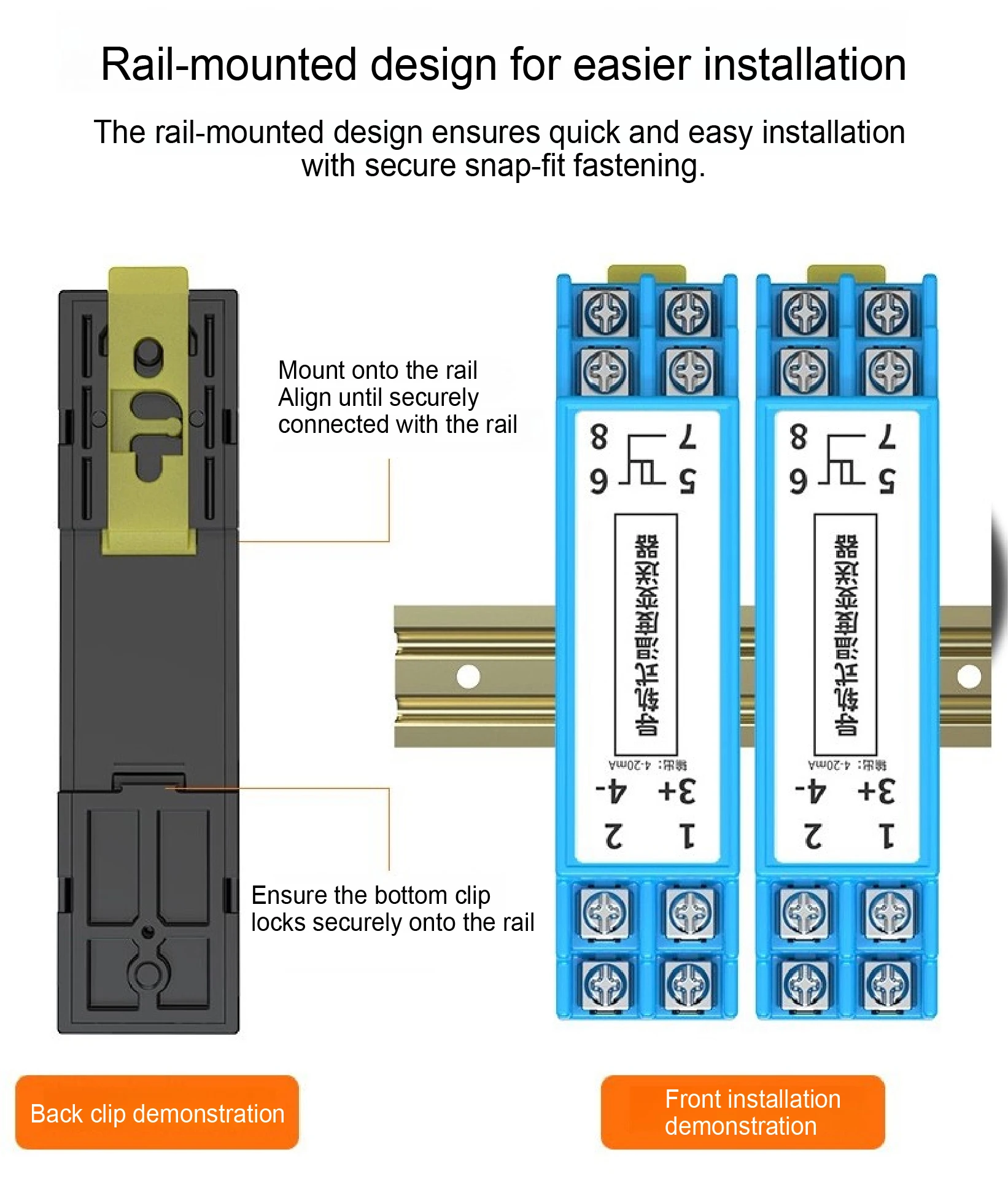 SBWZ-2280 DIN Rail PT100 Temperature Transmitter Module -50°C+500°C 4-20mA 0-10V