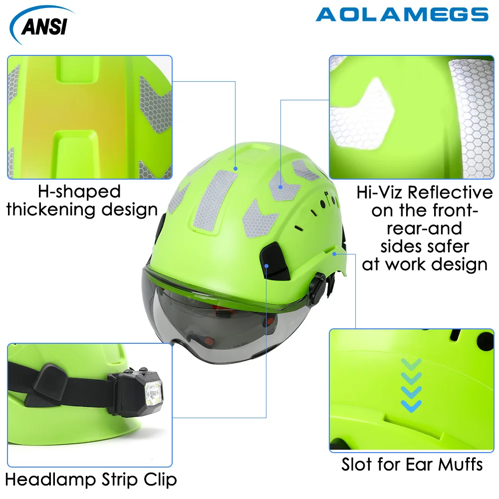 Casco de seguridad para construcción CE con visera integrada, pegatina reflectante para ingeniero ABS, trabajo Industrial, sombrero de protección para la cabeza