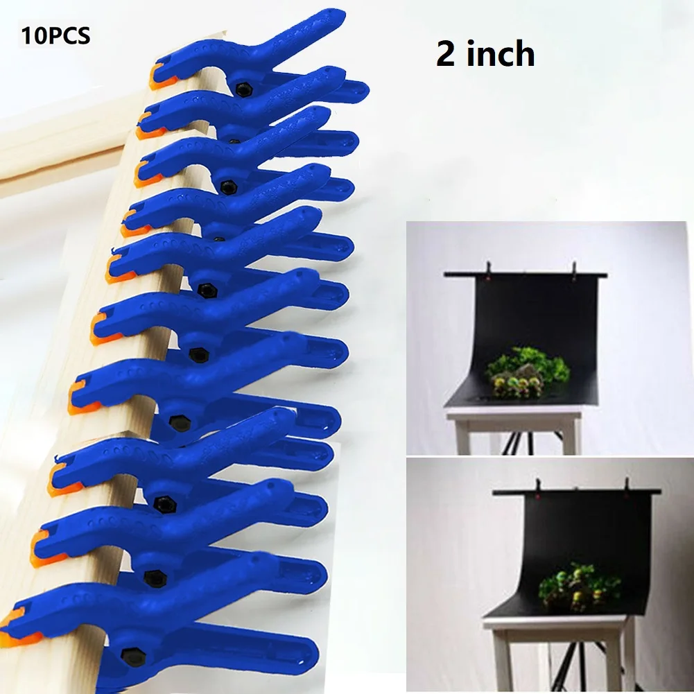 

10pcs Spring Clamps Woodworking Tools /Plastic Nylon Grip Cramps Jaw Opening For Paper Cutting Canvas /Plain Cloth Backgrounds