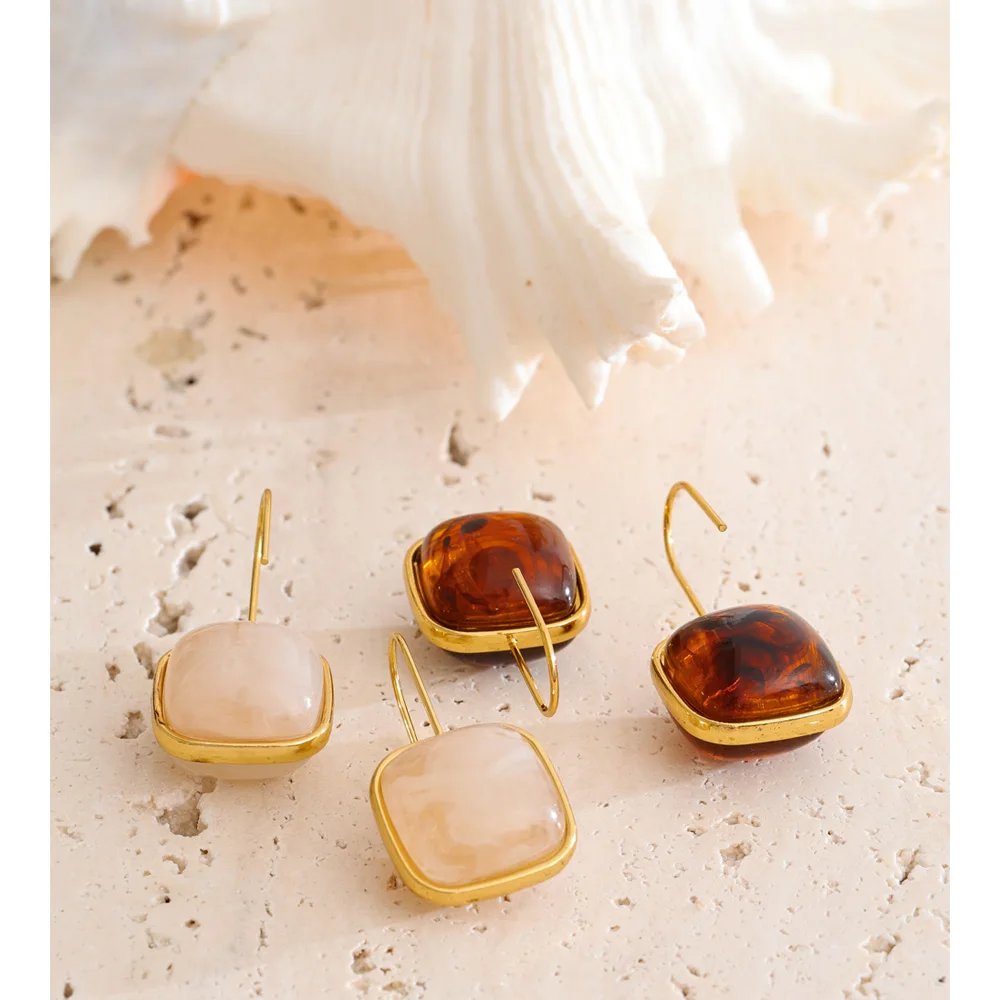 Yhpup Earrings Drop Resin Daily Accessories