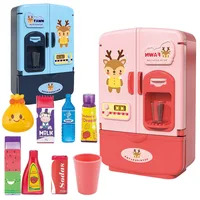 Kids Toy Fridge Mini Double Door Refrigerator Baby Toys Furniture Simulation Pretend Play Kitchen Toys Accessories Role Play 1