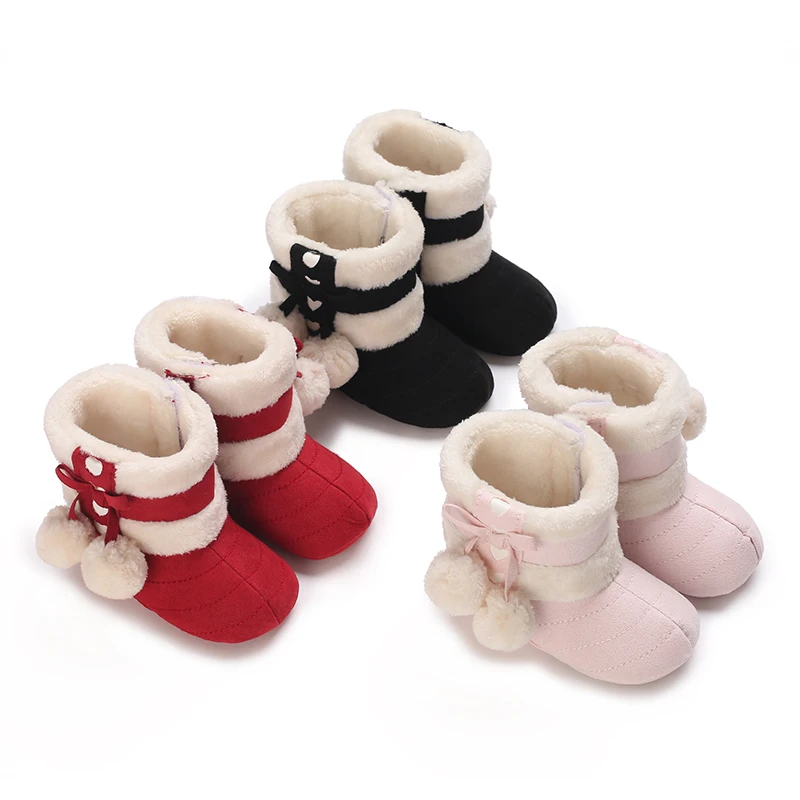 Winter Baby Cotton Shoes for Girls Plush and Thick Insulation Snow Boots Soft Soles Foot Protection Walking Shoes 1