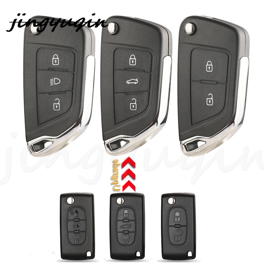 Key Case Car Key Shell Key Shell Flip Remote For Peugeot 107 207 307 407 306 308 408 508 Citroen C2 C3 C4 Ce0536/0523 HU83 VA2