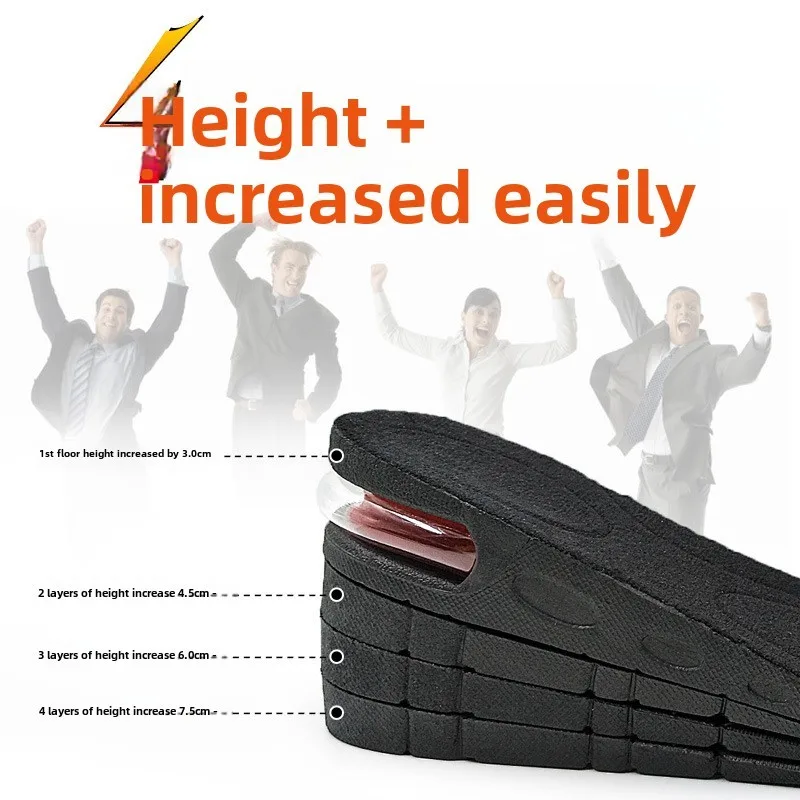 Height Increase Insole Sports Shock Absorption Invisible Air Cushion Height Increasing Pad Full Pad A-Half Layer Men Women