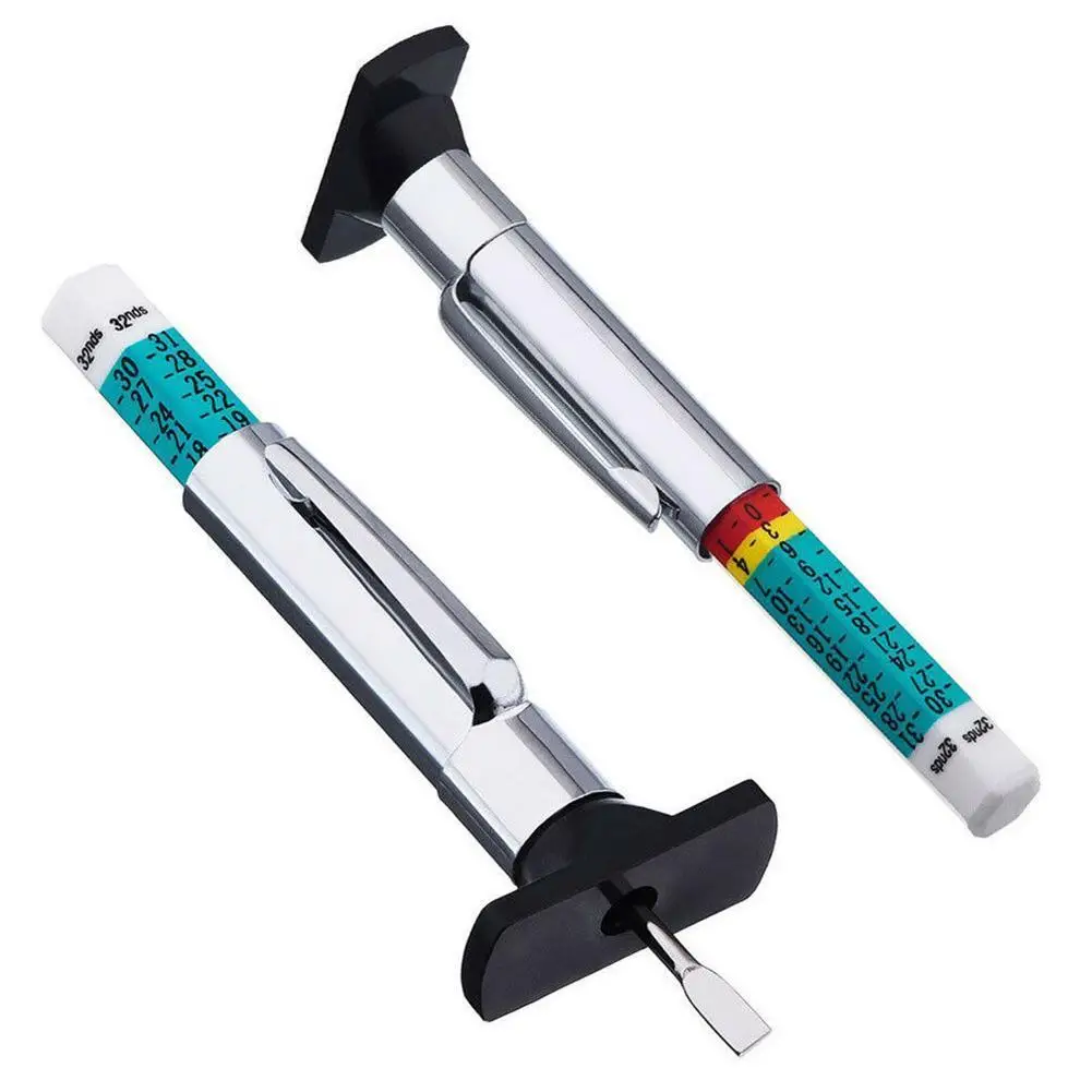 Tyre Tread Depth Gauge Car Tyre Tire Tread Depth Gauge Meter Auto Tire Wear Detection Measuring Pen Pen Color Coded Digital Caliper Monitoring System