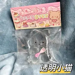 Jellyfish Squishy Stress Relief Sensory Toy - Soft Slow Rising Kawaii Party Favor & Gift (Transparent cat)