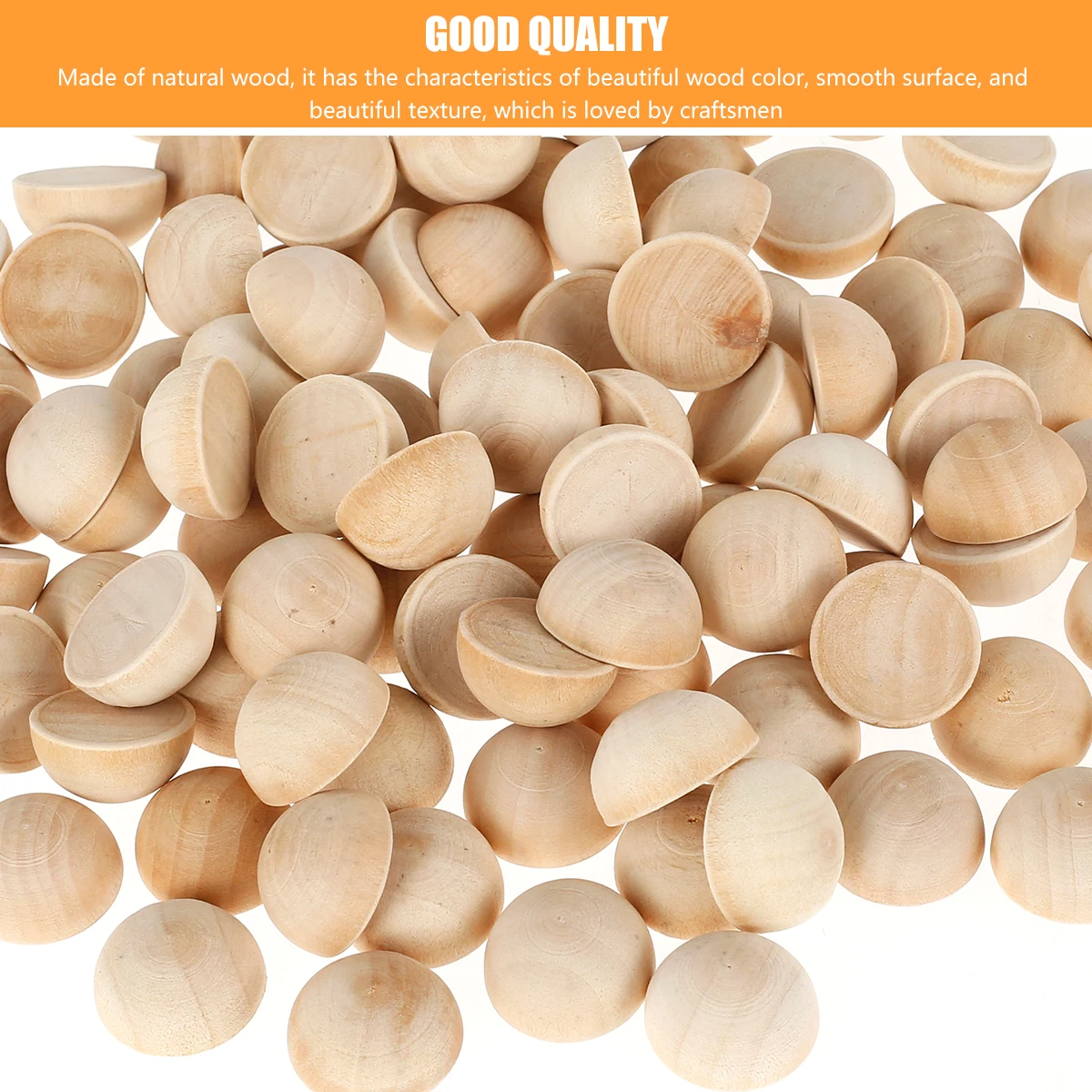 100/400Pcs Half Wood Balls 15mm&20mm Half Wooden Beads for Crafts Unfinished Half Ball Split Wood Beads Smooth Wooden Ball