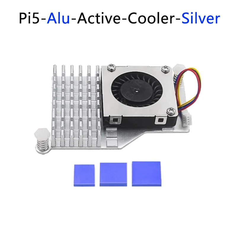 Ventilador Ativo Raspberry pi Radiador Metálico Dissipador de Calor Cobre Puro Alumínio-prata Alumínio-preto - Imagem 3