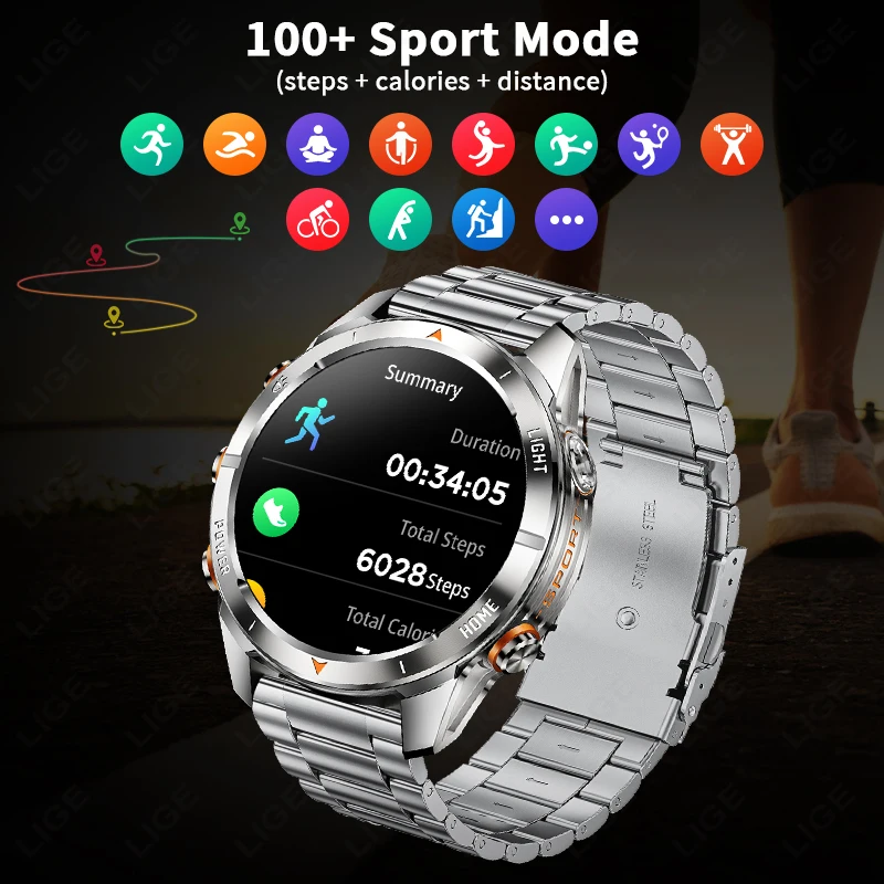 LIGE Smart Watch Men Sport Smartwatch Man Bluetooth Call Smartwatches Men Heart Rate Sleep Monitoring Health Smartwatches Hombre