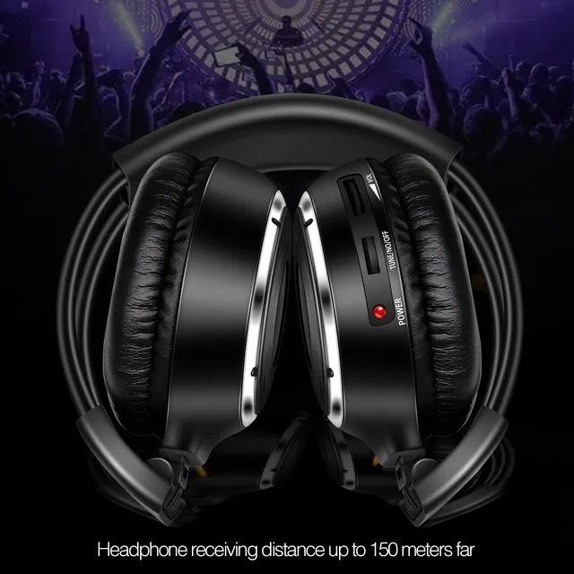 RF Silent Disco Foldable Wireless Headphone Package 30 Headsets with 1 Transmitter 2