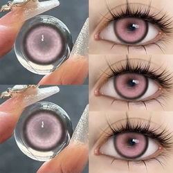 VISUASHOW Red Pupil Effect Color Contact Lenses - Half - Year Wear for Cosplay & Eye Enlargement (Nebula Pink)