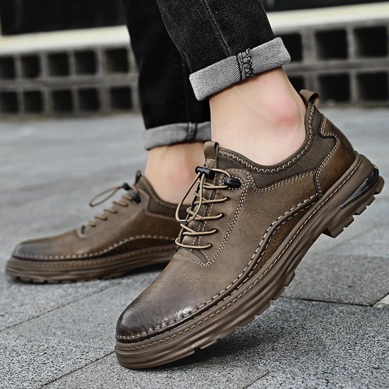 Brand Men Running Footwear Ourdoor Jogging Trekking Sneakers Classic Lace-Up Men Skate Shoes Leather Fashion Casual Shoes Men 5