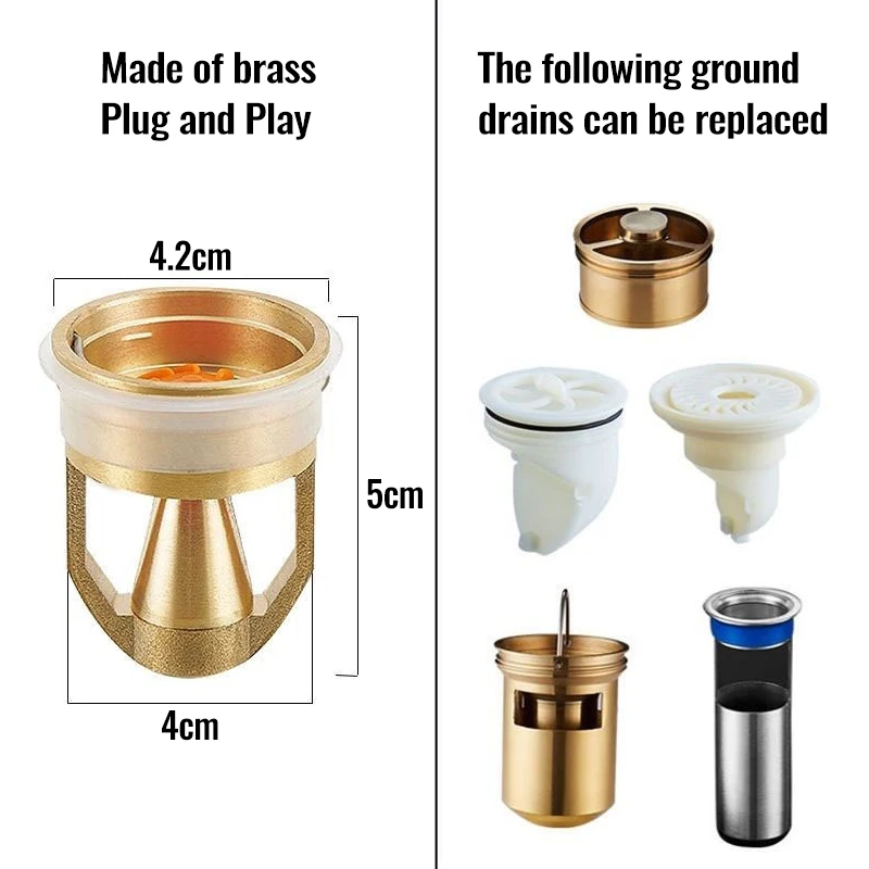 Description Picture 6 of item19 types Odor Proof Floor Drain Valve-Sewer Core Backflow Preventer Shower Floor Drain Plug for Kitchen Bathroom Toilet Sewer