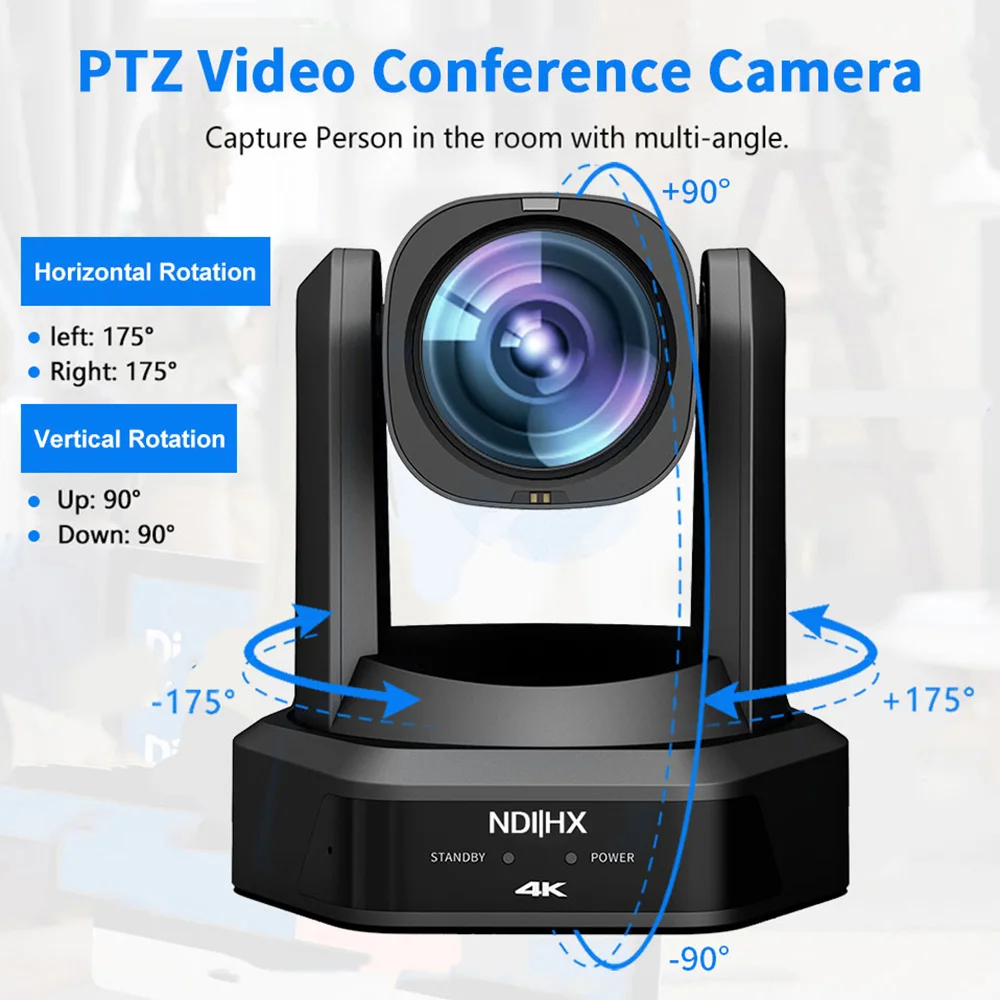 Runpu 4K NDI PTZ 카메라 SDI 및 HDMI 및 USB 비디오 PTZ 네트워크 POE IP 라이브 스트리밍 카메라(방송 교회용 12x 20x 줌 포함)