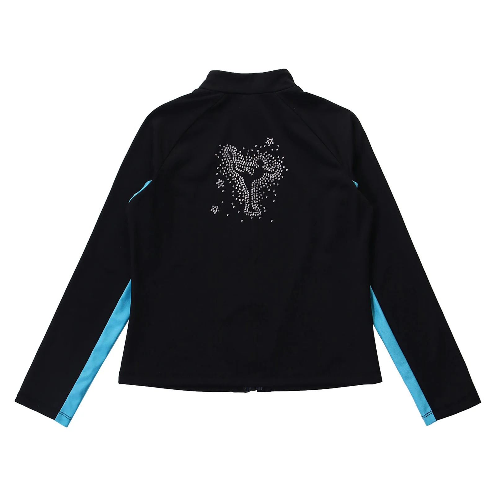 Ballet Leotard Dance Leotard Girls Dance Costumes Girls Figure Skating Gymnastics Jacket Ballet Leotards Fleece-Lined Jacket Rhinestones Sweatshirt Outerwear for Sports Workout