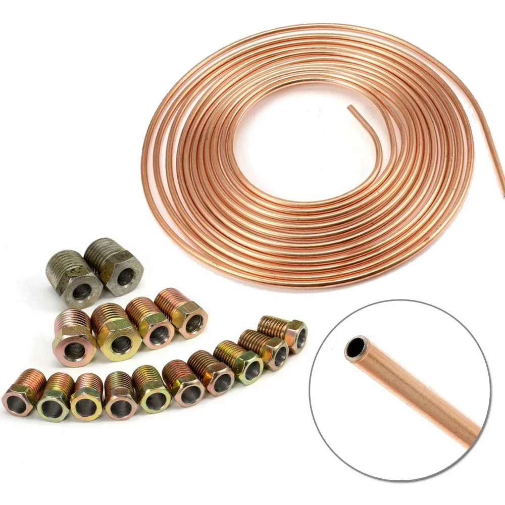 1/4 OD 25 Ft ROLL Steel Zinc Nickel Brake Line Tubing COPPER TUBE AIR CON COIL Brake Line Tubing Coil Roll
