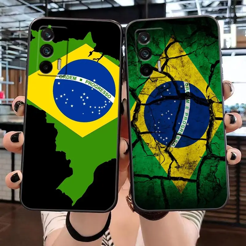 Custodia Per Oppo Realme Gt 2 Pro Master Neo2 Narzo 50 50I 50A 5G C35 C31 C30 C30S C21 C21Y V25 V15 V13 Case Flag Of Brazil Football
