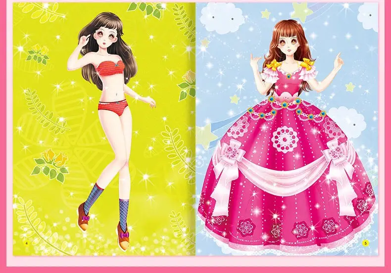 Adesivos de Vestir Anos de Idade Meninas para Melhorar a Concentração dos Desenhos Princesa Adesivos Animados Grande Aberto Adesivo Livro 0-6 25 Computers & Electronics