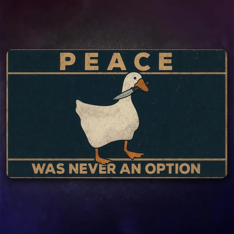 Playmat Peace Was Never An Option Parody Fan Art 24×14 Inches Gaming Funny Card Game Accessory Custom Deck Mat keyboard Mat - 2