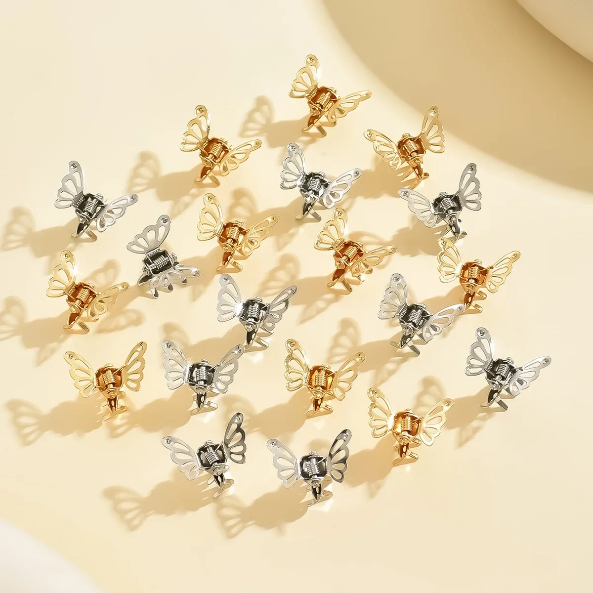 12 Schmetterlings-Haarspangen Aus Metall – Goldfarben, 4,8x3,6 Cm, Für Hochzeit, Party & Alltag
