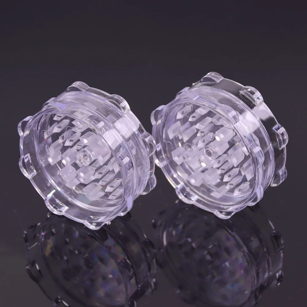 65mm diameter non-slip design 2 layers of diamond solid teeth plastic candy color manual grinder smoking accessories herb grinder smoking accessories tobacco grinder manual spice grinder