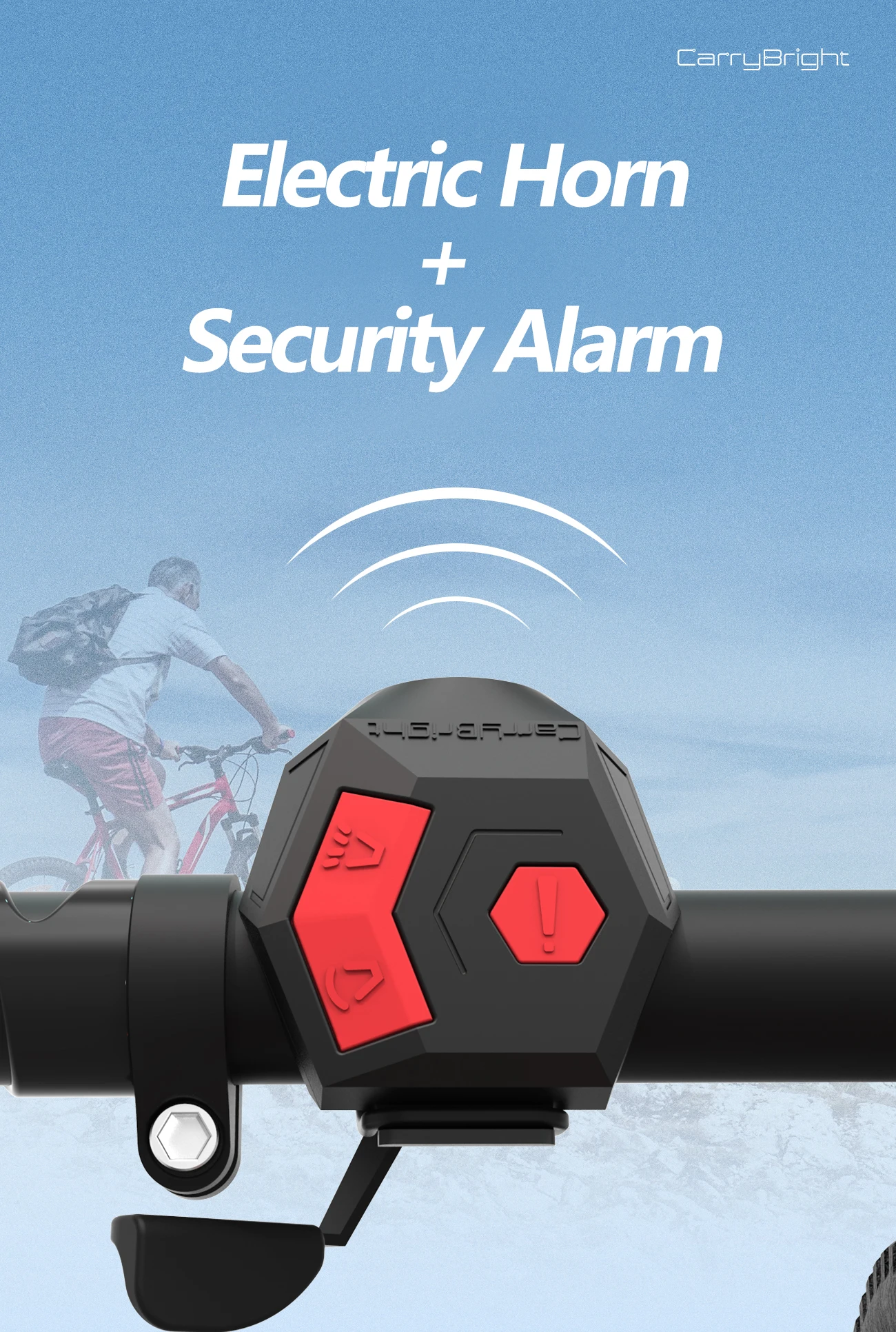 Description Picture 2 of item120 db Loud Horn Anti-theft Bell scooter Bike Electronic Horn Bell USB Rechargeable Bicycle Doorbell Handlebar Cycling Alarm