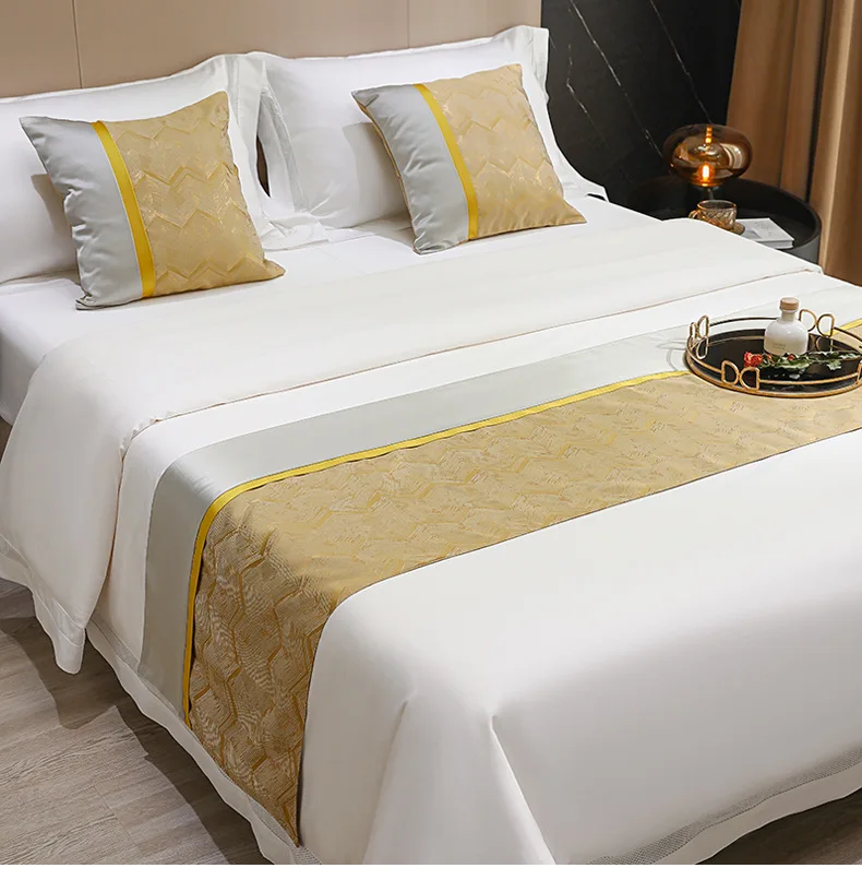 

50 см в ширину, Пномпень, с волнистым узором, однотонное, в стиле пэчворк, прикроватное полотенце, украшение постельного белья для отеля, одеяло с наволочкой