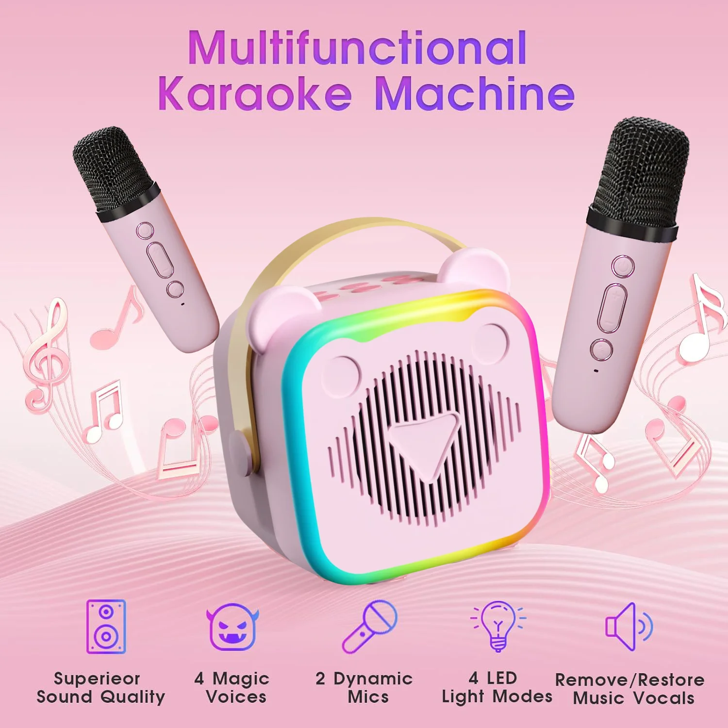 מערכת רמקולים ניידת Bluetooth עם מיקרופון, סביבה HIFI בתדרים גבוהים ונמוכים, משמשת למסיבות/קריוקי/מתנות