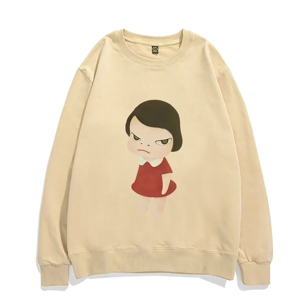 

Yoshitomo Nara Red Dress Girl Graphic Print Sweatshirt Men Women Cartoon Casual Pullover Male Cute Funny Oversized Sweatshirts