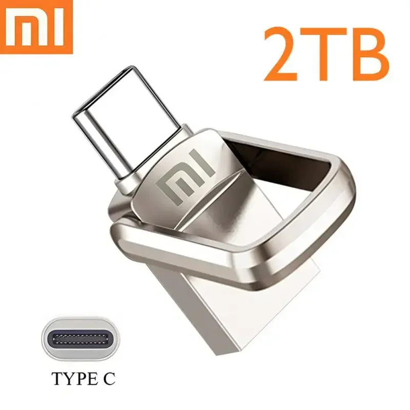 

Original XIAOMI 2TB Metal U Disk 2 IN 1 OTG 1024GB 64GB Flash Drive USB 3.1 512gb 1TB Pen Drives Memory Stick Type C Adapter