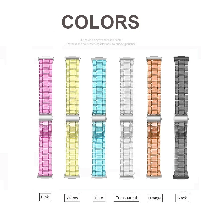 Elegant Transparent Resin Watch Band Strap with Connector