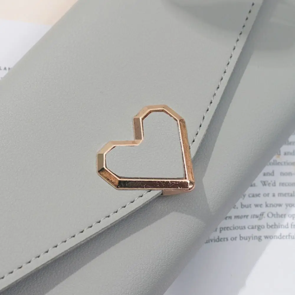 Women Long Wallets Purses Luxury Love Heart Wallets Ladies Girl Money Pocket PU Card Holder Female Phone Clutch Bag