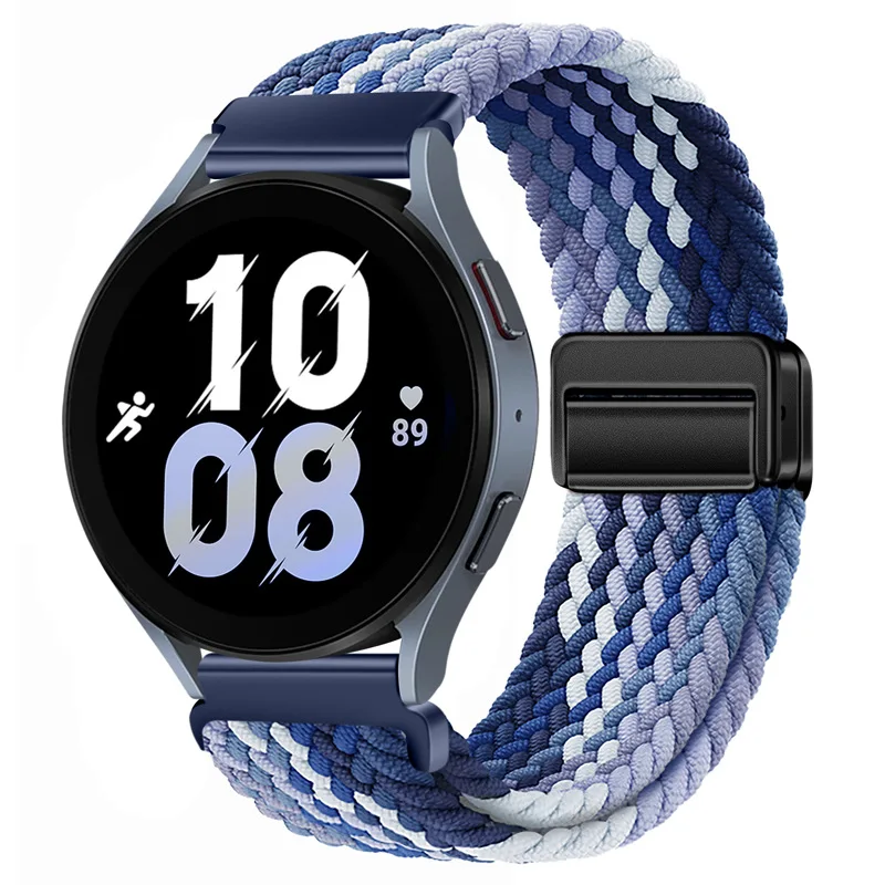 Adjustable Magnetic Buckle Nylon Strap with Metal Accents - Available in 22mm & 20mm Sizes
