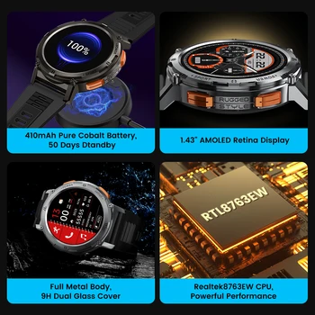 2024 KOSPET TANK T2 Smartwatch Ultra For Men Women Smart Watch Digital Fitness Electronic 5ATM Waterproof fitness Mens Watches 3