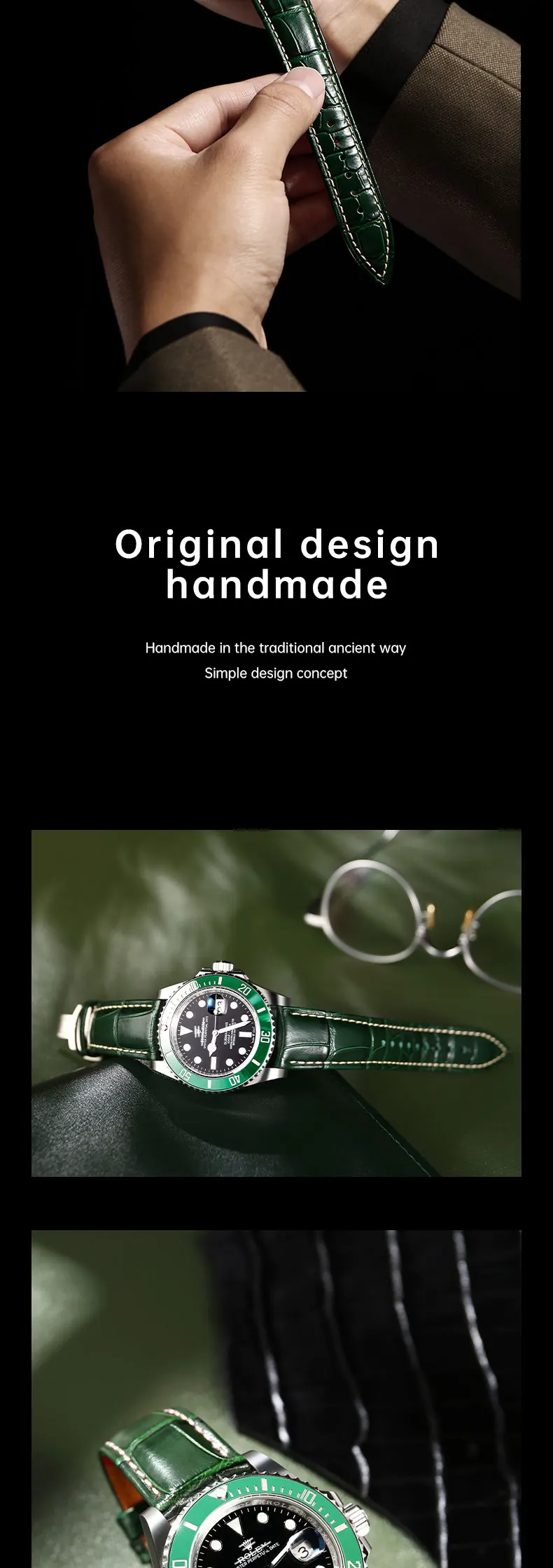 relógio, pulseiras para Rolex, Breitling, Omega Watch Bands, 20mm, 21mm, 22mm