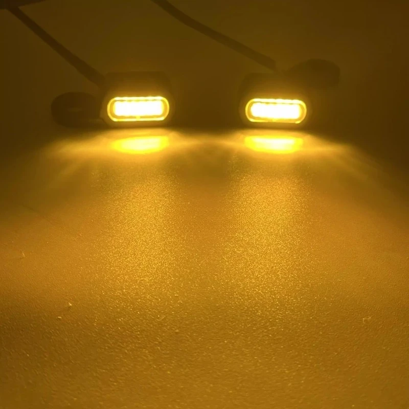 for Harley 750 SOFTAIL Fat Boy Breakout Low Rider S Street Bob Mini LED Handlebar Turn Signal Lights 12V Yellow Signal Indicator detail image 5