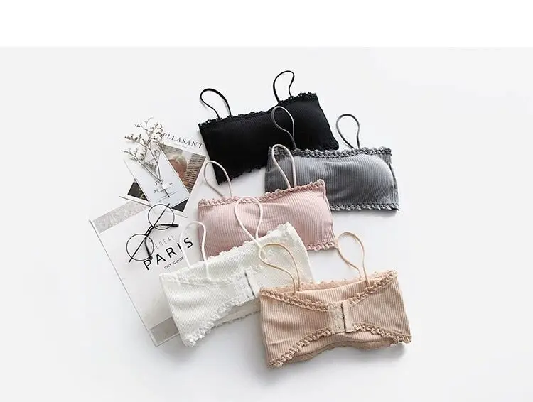 Description Picture 6 of itemWomen's Cotton Bra Female Tube Top Bra Women's Suspender Underwear Beautiful Tank Top Seamless Comfort Bra Sport Bra Lace Tops