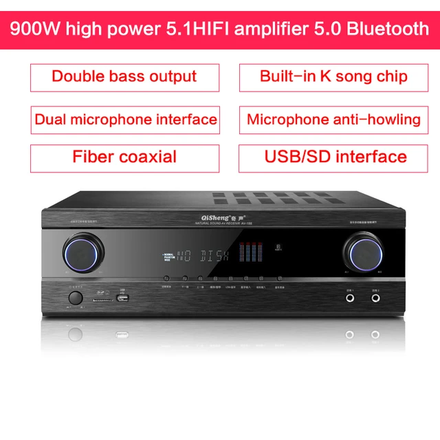 900w Home 5.1 Power Amplifier High-power Audio Power Amplifier Heavy Bass  Hifi Bluetooth Karaoke Digital Fever Lossless Decoding - Home Theater  Amplifiers - AliExpress