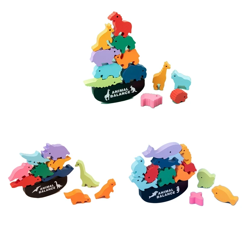 

Детские деревянные игрушки для настольных игр с балансиром животных, высокий строительный блок