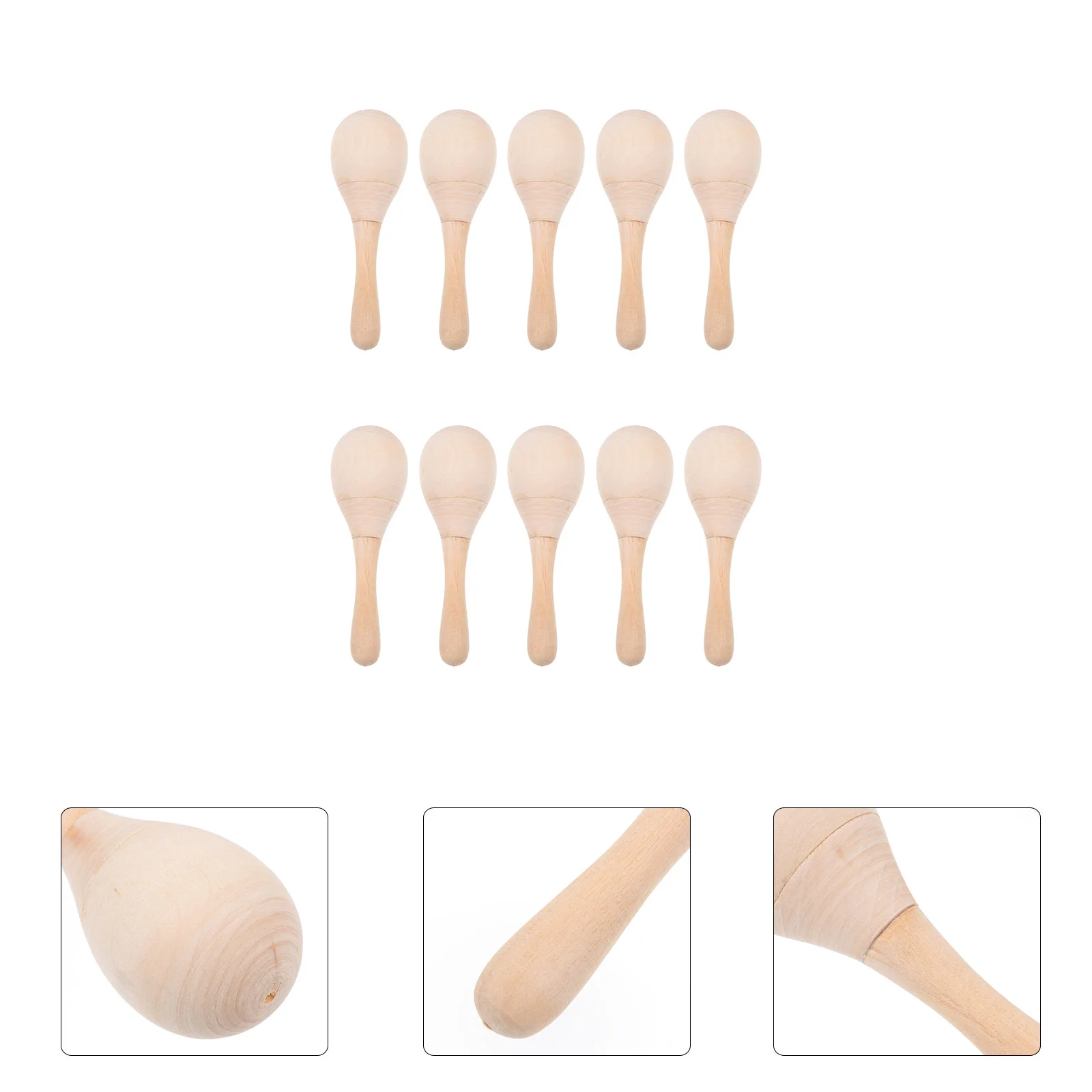 통나무 마라카스 교육용 망치 장난감, DIY 페인트 모래 망치, 유용한 교육 소품, 어린이  장난감, 10 개