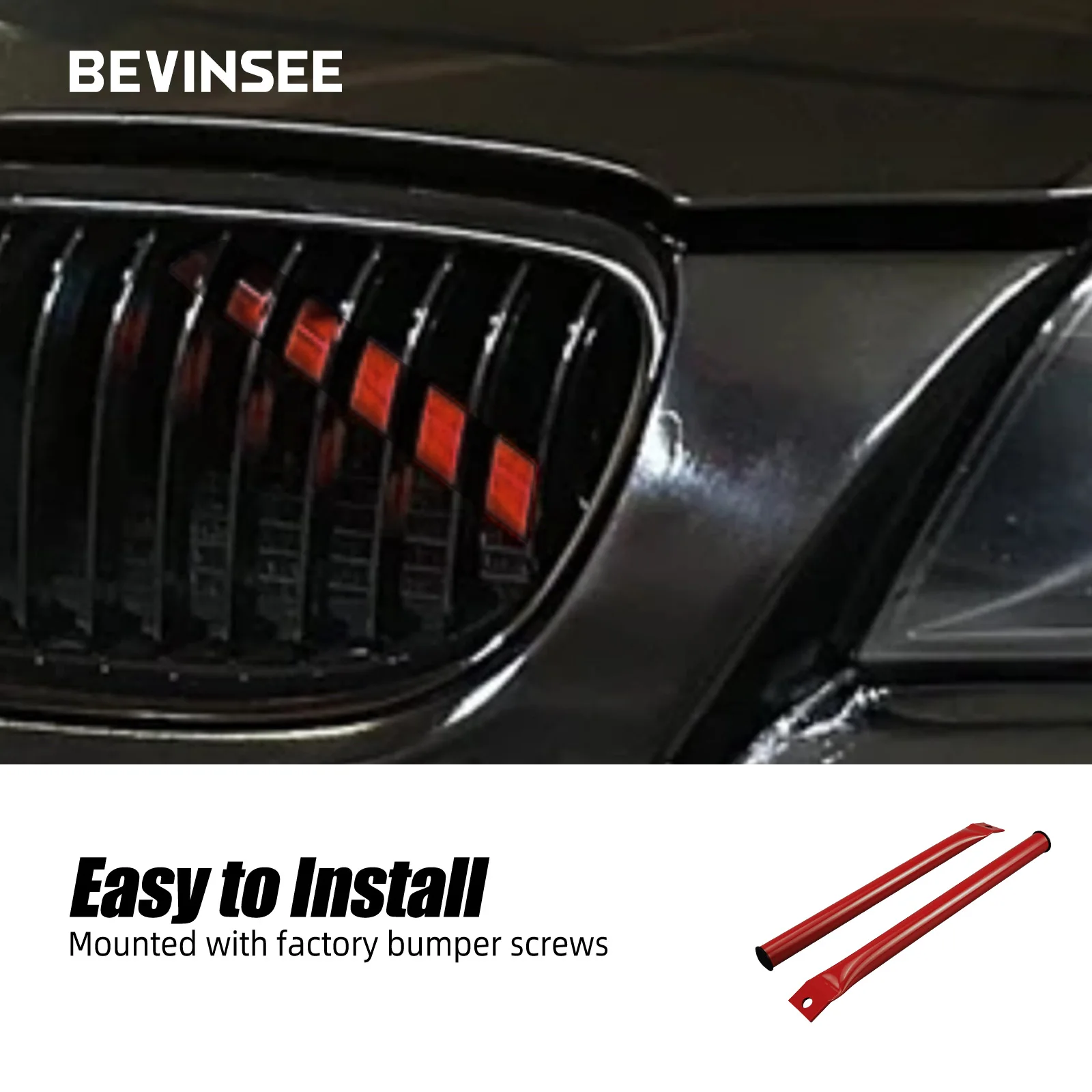 2X Front Kidney Braces Grill Kidney struts for BMW E90 E92 E93 E91 325i 328i 330i 335i 2006-2013