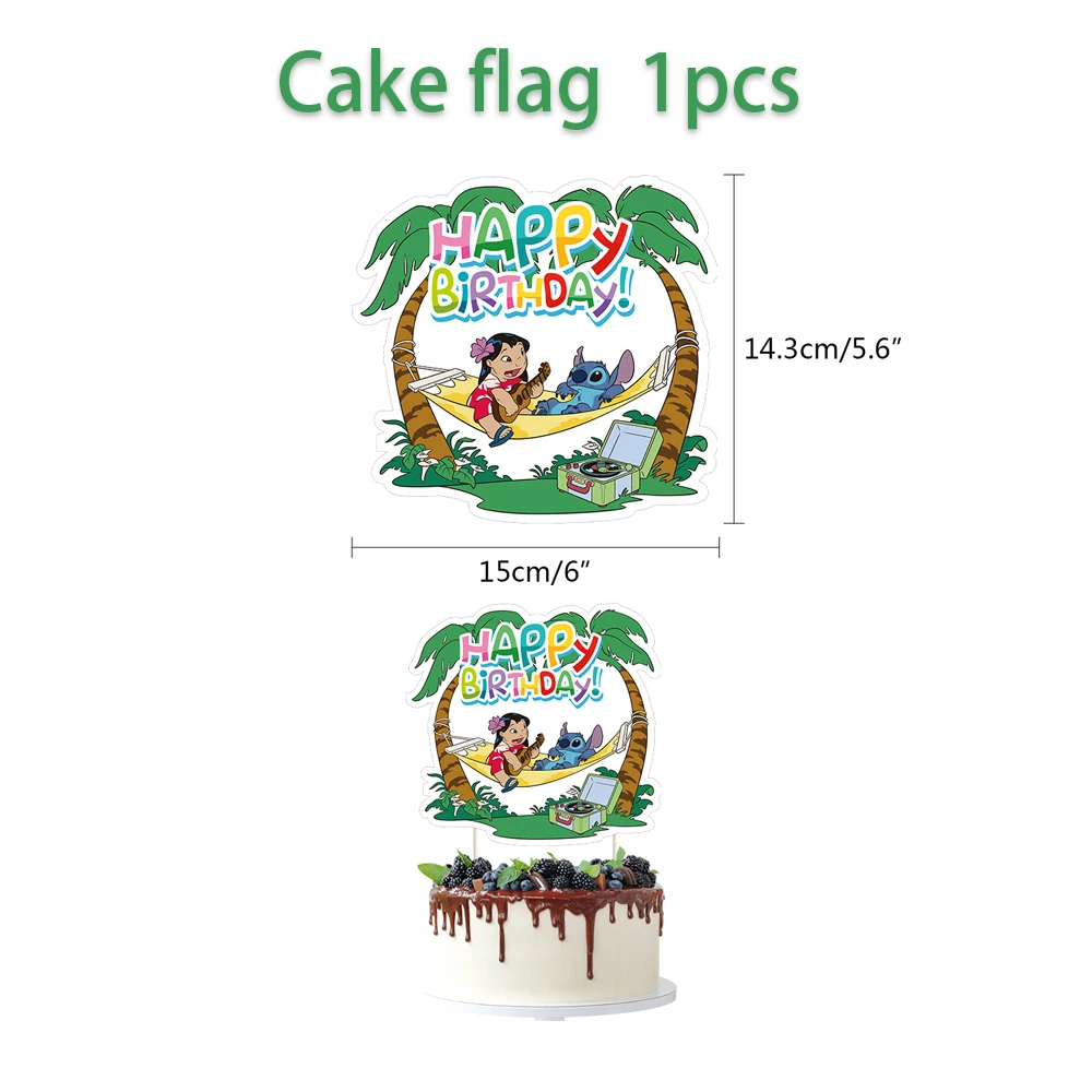 Cake Topper 1pcs/lot Stitch Theme Cake Decoration Cake Card Topper Kids Boys Birthday Party Supplies Baby Shower Cupcake Picks